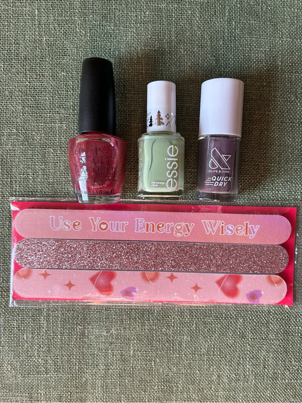 Nail Polish & Nail File Bundle | OPI, Essie & Olive & June